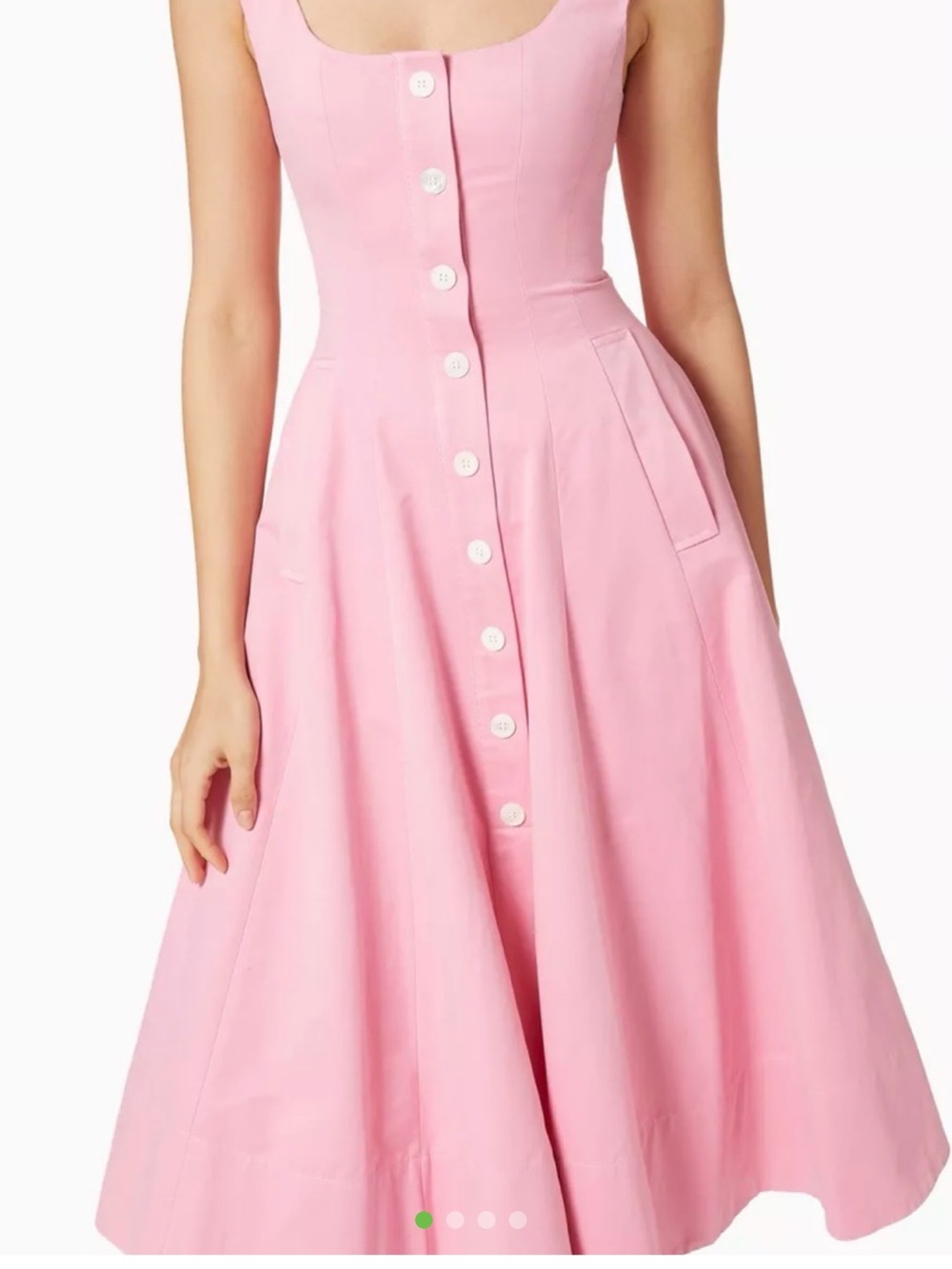 STAUD Pink Button-Front Circle Skirt